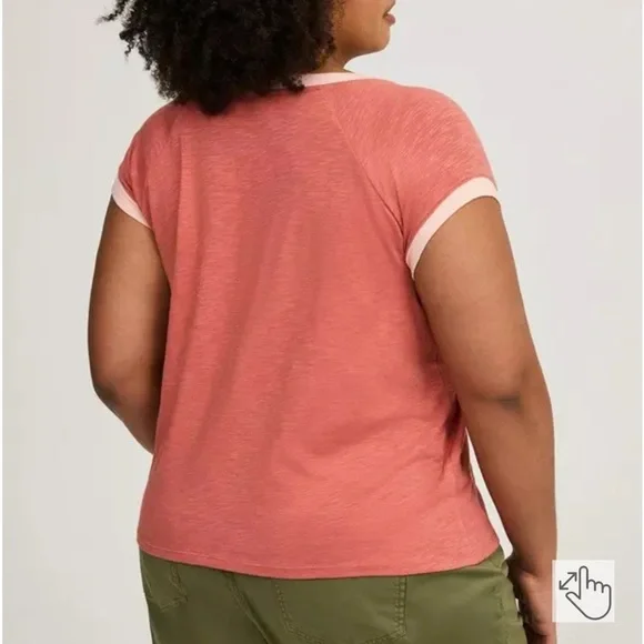 TORRID Ringer V-Neck Tee Classic Fit Plus Size 3X - Picture 4 of 10